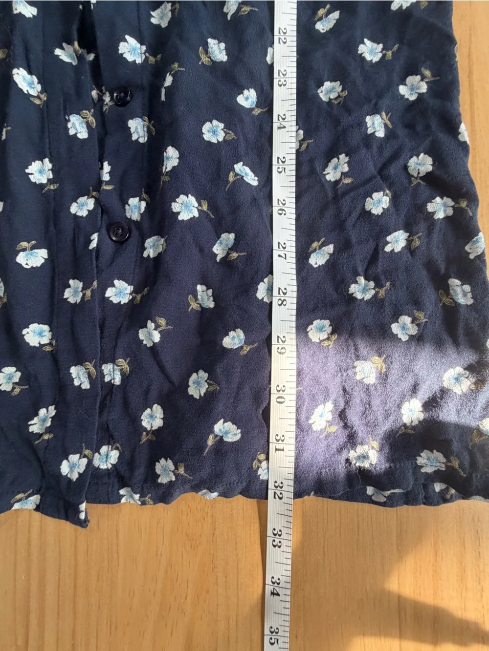 Old Navy Navy Dress with White and Light Blue Floral Print B12